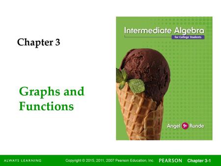 Chapter 3 Graphs and Functions.