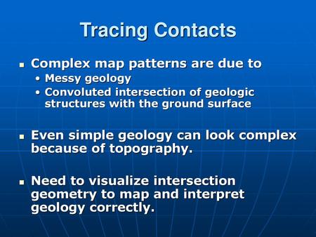 Tracing Contacts Complex map patterns are due to