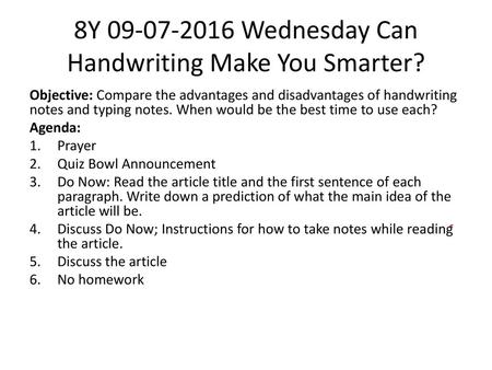 8Y Wednesday Can Handwriting Make You Smarter?