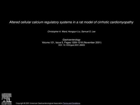 Christopher A. Ward, Hongqun Liu, Samuel S. Lee  Gastroenterology 