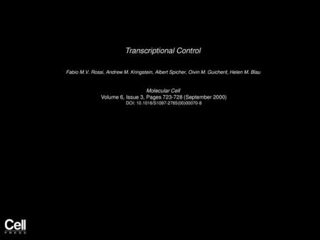 Transcriptional Control