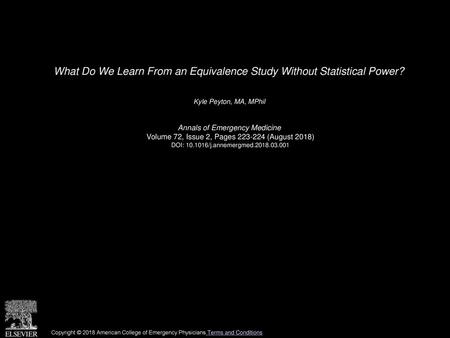 What Do We Learn From an Equivalence Study Without Statistical Power?