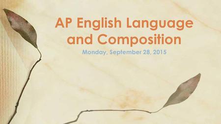 AP English Language and Composition