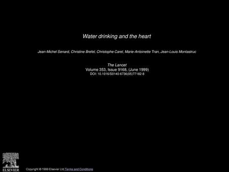 Water drinking and the heart