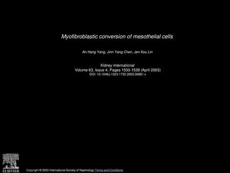 Myofibroblastic conversion of mesothelial cells