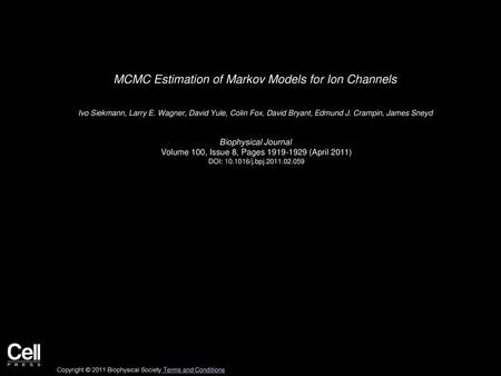 MCMC Estimation of Markov Models for Ion Channels