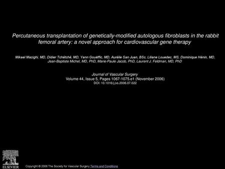 Percutaneous transplantation of genetically-modified autologous fibroblasts in the rabbit femoral artery: a novel approach for cardiovascular gene therapy 