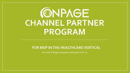 OnPage Channel Partner Program