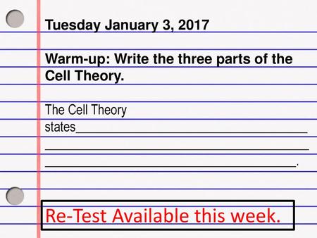 Re-Test Available this week.