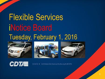 Flexible Services iNotice Board Tuesday, February 1, 2016