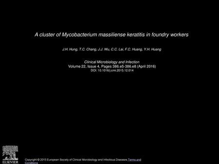 A cluster of Mycobacterium massiliense keratitis in foundry workers