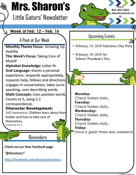 Little Gators’ Newsletter