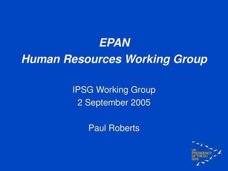 Human Resources Working Group