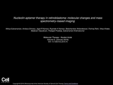 Molecular Therapy - Nucleic Acids