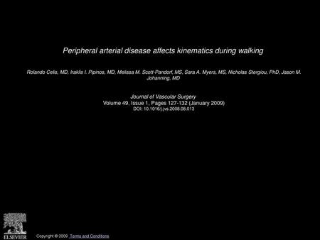 Peripheral arterial disease affects kinematics during walking