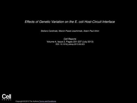 Effects of Genetic Variation on the E. coli Host-Circuit Interface