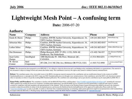 Lightweight Mesh Point – A confusing term