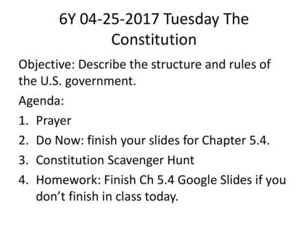 6Y Tuesday The Constitution