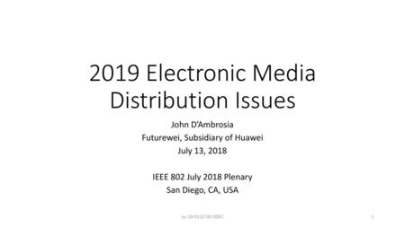 2019 Electronic Media Distribution Issues