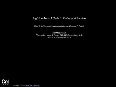 Arginine Arms T Cells to Thrive and Survive