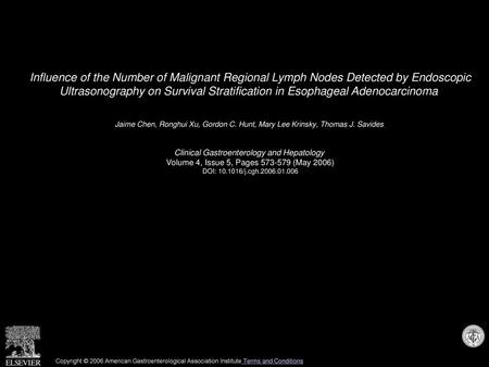 Influence of the Number of Malignant Regional Lymph Nodes Detected by Endoscopic Ultrasonography on Survival Stratification in Esophageal Adenocarcinoma 