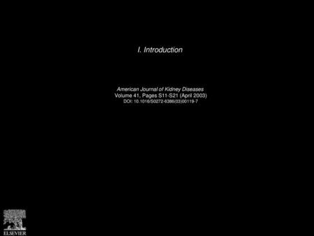 I. Introduction American Journal of Kidney Diseases