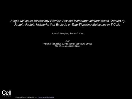 Single-Molecule Microscopy Reveals Plasma Membrane Microdomains Created by Protein-Protein Networks that Exclude or Trap Signaling Molecules in T Cells 