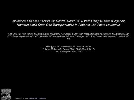 Incidence and Risk Factors for Central Nervous System Relapse after Allogeneic Hematopoietic Stem Cell Transplantation in Patients with Acute Leukemia 