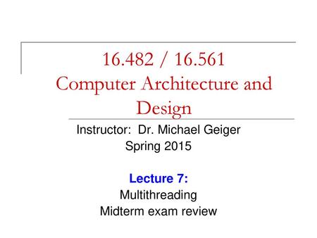 / Computer Architecture and Design