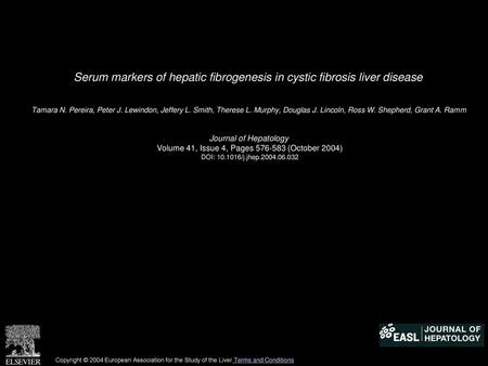 Serum markers of hepatic fibrogenesis in cystic fibrosis liver disease