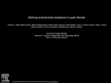 Defining antimicrobial resistance in cystic fibrosis