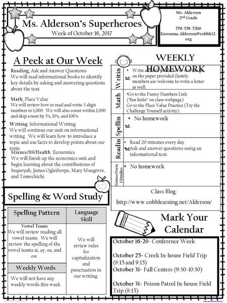 Ms. Alderson’s Superheroes Science/Social Studies