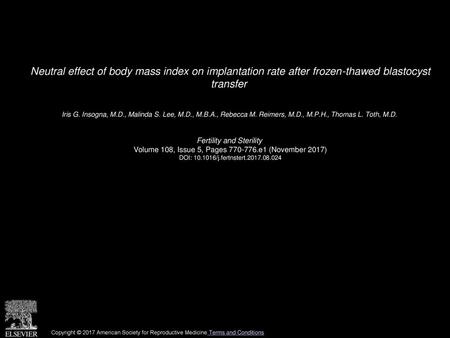 Iris G. Insogna, M. D. , Malinda S. Lee, M. D. , M. B. A. , Rebecca M