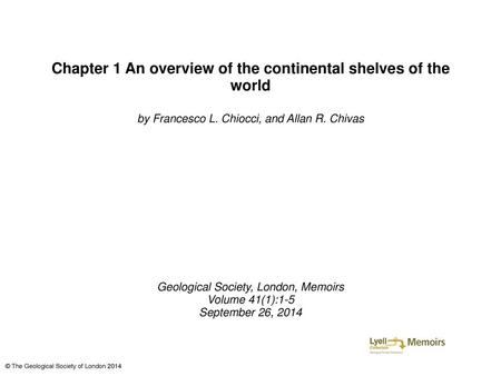 Chapter 1 An overview of the continental shelves of the world