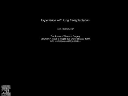 Experience with lung transplantation