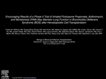 Encouraging Results of a Phase II Trial of Inhaled Fluticasone Propionate, Azithromycin, and Montelukast (FAM) May Maintain Lung Function in Bronchiolitis.