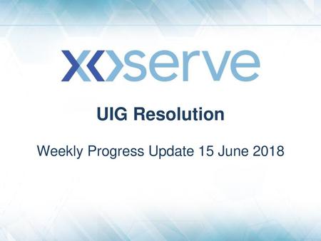 Weekly Progress Update 15 June 2018