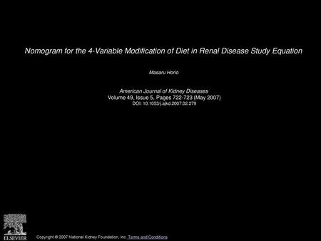 Masaru Horio  American Journal of Kidney Diseases 