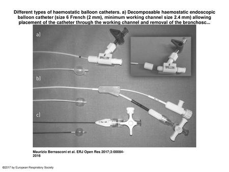 Different types of haemostatic balloon catheters