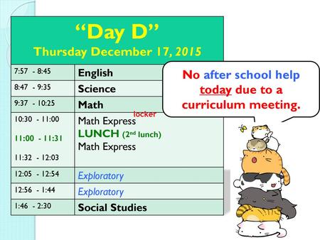 “Day D” Thursday December 17, 2015