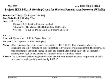 January 2003 doc.: IEEE /056r0 May 2004