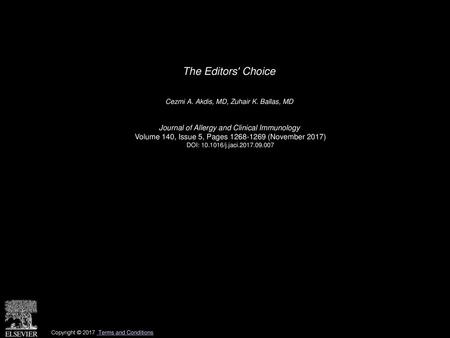 The Editors' Choice Journal of Allergy and Clinical Immunology