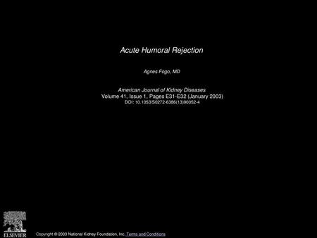 Acute Humoral Rejection