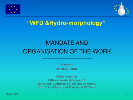 “WFD &Hydro-morphology”