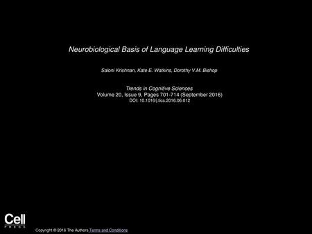 Neurobiological Basis of Language Learning Difficulties