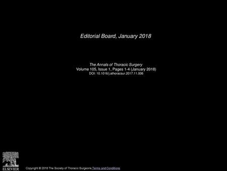 Editorial Board, January 2018