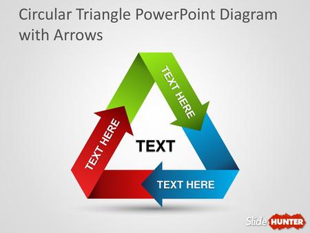 Circular Triangle PowerPoint Diagram with Arrows