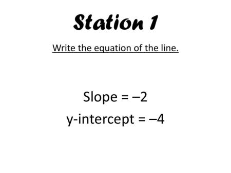 Write the equation of the line.