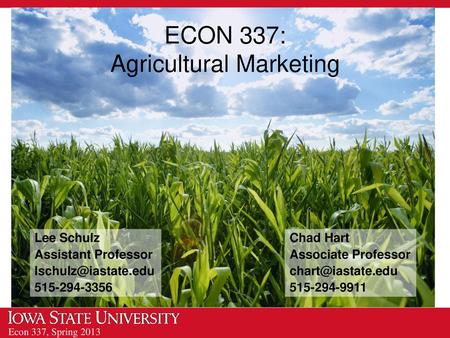 Agricultural Marketing