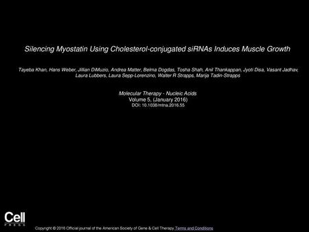 Molecular Therapy - Nucleic Acids